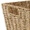 Casafield Set of 4 Water Hyacinth Storage Baskets with Handles, Woven Rectangular Storage Bins for Shelves, Blankets, Laundry Organization